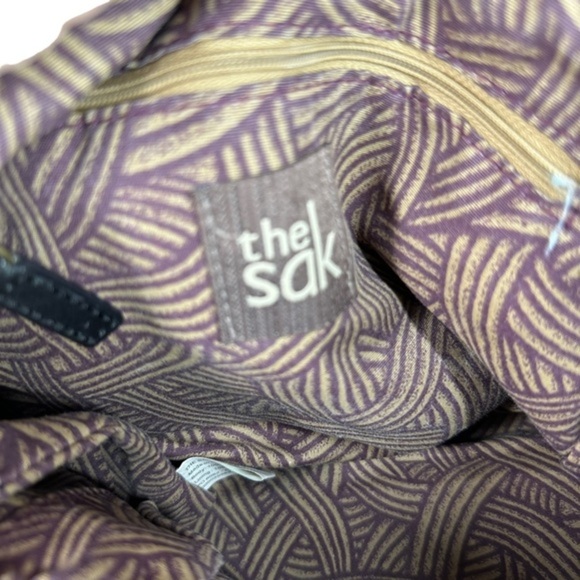 The SAK Black Leather Shoulder Crossbody Bag Purse Top Zip Entry Wide Strap MED - Picture 7 of 12